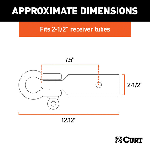 CURT 45831 D-Ring Shackle Mount (2-1/2 Shank)