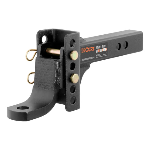 CURT 45901 Adjustable Channel Mount with 1 Ball Hole (2 Shank, 6,000 lbs., 6-3/4 Drop)