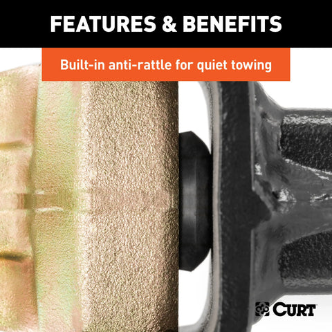 CURT 45901 Adjustable Channel Mount with 1 Ball Hole (2 Shank, 6,000 lbs., 6-3/4 Drop)