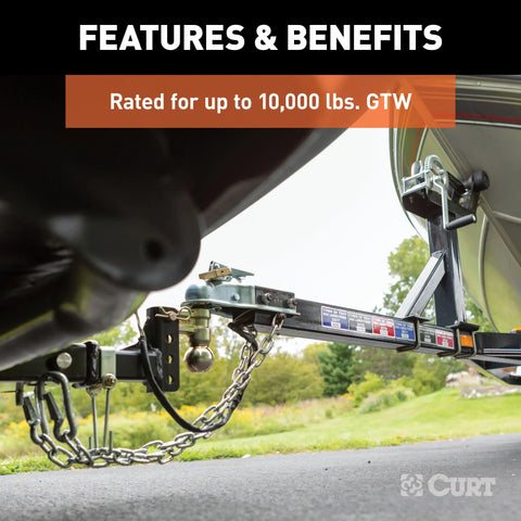 CURT 45903 Slim Adjustable Channel Mount with Dual Ball (2 Shank, 10K, 3-3/4 Drop)