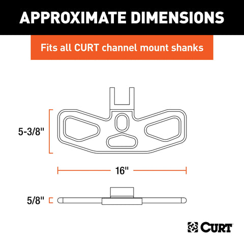 CURT 45909 Folding Hitch Step for Adjustable Channel Mount