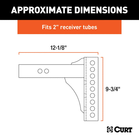 CURT 45910 Replacement 2 Channel Mount Shank (Fits #45900 or #45907, 14,000 lbs.)