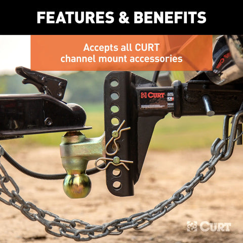 CURT 45910 Replacement 2 Channel Mount Shank (Fits #45900 or #45907, 14,000 lbs.)