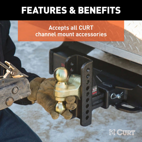 CURT 45917 Replacement 2-1/2 Channel Mount Shank (Fits #45902 or #45908, 20,000 lbs.)