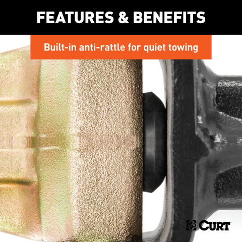 CURT 45926 Adjustable Channel Mount with Dual Ball (2 Shank, 14,000 lbs., 10-1/8 Drop)