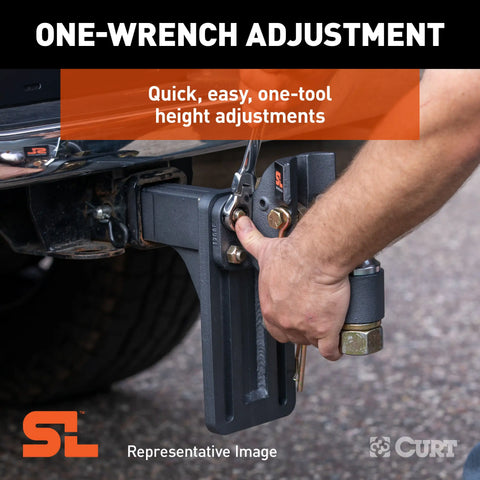 CURT 48016 SecureLatch Adjustable Pintle Mount (2-1/2 Shank, 20,000 lbs.)