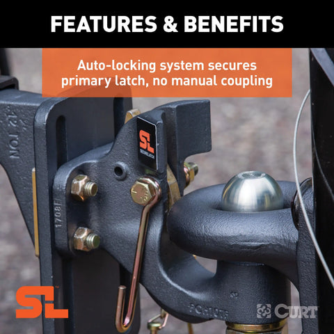 CURT 48411 SecureLatch Ball & Pintle Hitch (2 Ball, 20,000 lbs.)
