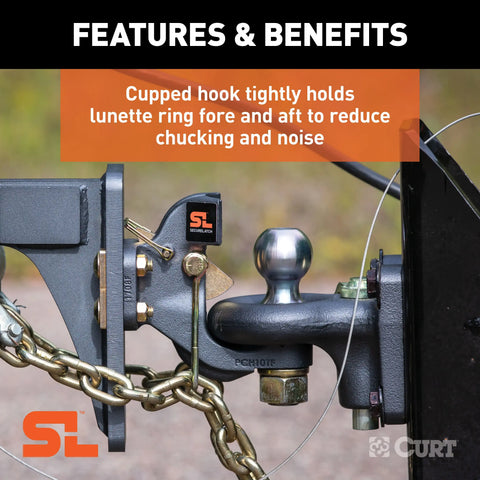CURT 48411 SecureLatch Ball & Pintle Hitch (2 Ball, 20,000 lbs.)