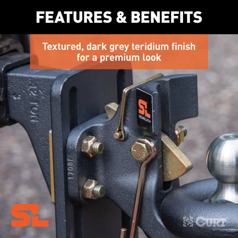 CURT 13703 Adjustable RV Trailer Hitch, 2 Receiver (Up to 72 Frames)