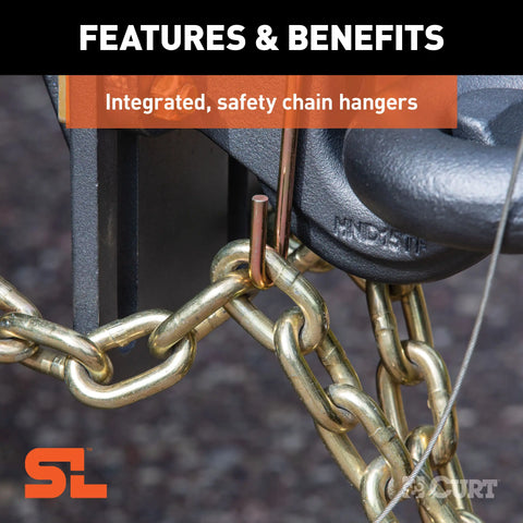 CURT 48505 SecureLatch Pintle Hook, 30,000 Pounds, Mount Required