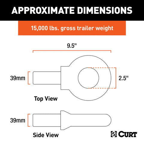 CURT 48520 Lunette Ring (20,000 lbs., 2-1/2 I.D.)