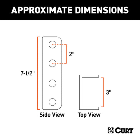 CURT 48610 Adjustable Coupler Channel (3 I.D., 7-1/2 High)