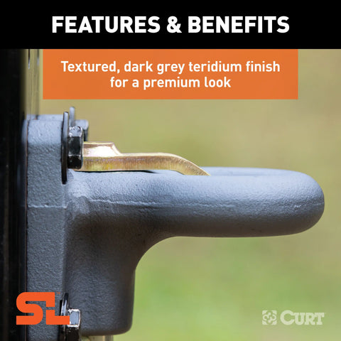 CURT 48661 SecureLatch Flush-Mount Lunette Ring, 60,000 lbs, 2-1/2-Inch ID