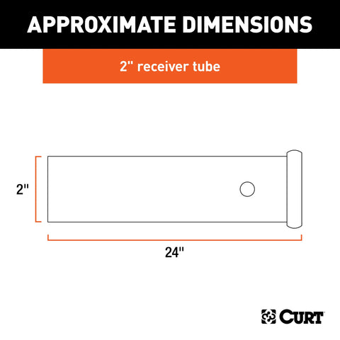 CURT 49240 - 2-Inch x 24-Inch Weld-On Raw Steel Trailer Hitch Receiver Tube