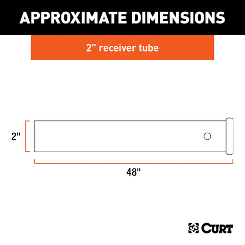 CURT 49480 - 2-Inch x 48-Inch Weld-On Raw Steel Trailer Hitch Receiver Tube
