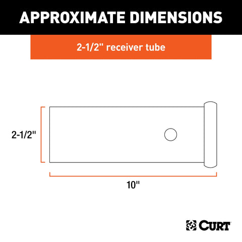 CURT 49510 - 2-1/2-Inch x 10-Inch Weld-On Raw Steel Trailer Hitch Receiver Tube