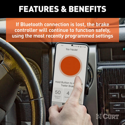 CURT 51180 Echo Mobile Brake Controller - 7-Way Wireless Bluetooth for Trailers