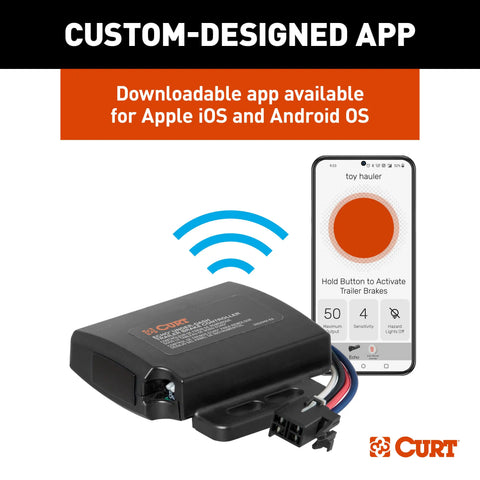 CURT 51190 - Echo Under-Dash Trailer Brake Controller Bluetooth Smartphone Connection