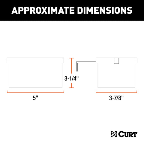 CURT 52029 - 5in. x 3-1/4in. 3-7/8in. Lockable Breakaway Battery Case with Metal Bracket