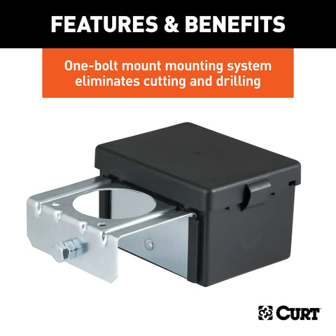 CURT 52029 - 5in. x 3-1/4in. 3-7/8in. Lockable Breakaway Battery Case with Metal Bracket