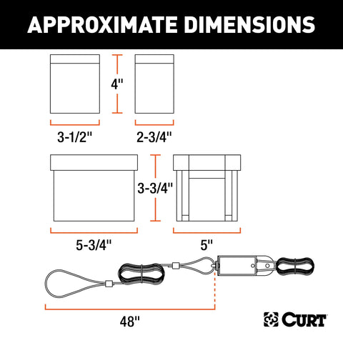 CURT 52042 - Push-to-Test Trailer Breakaway Switch Kit System with Battery