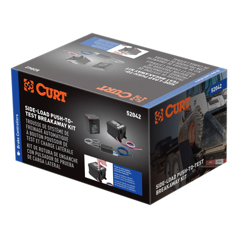 CURT 52042 - Push-to-Test Trailer Breakaway Switch Kit System with Battery