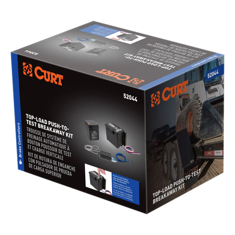 CURT 52044 - Push-to-Test Trailer Breakaway Switch Kit System with Battery