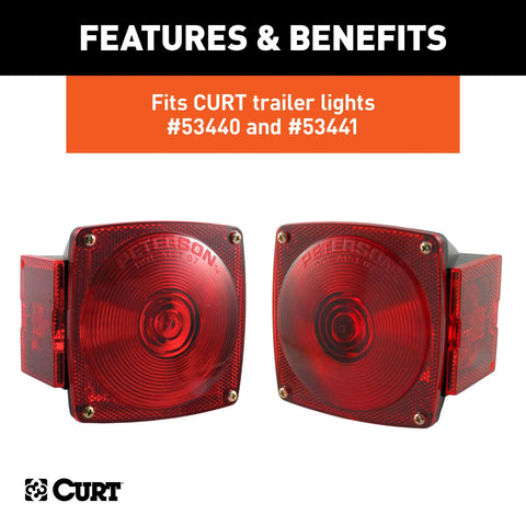 CURT 53445 - Replacement Red Combination Trailer Light Lens