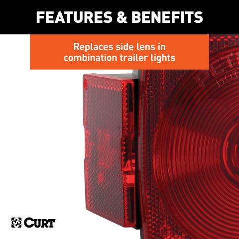 CURT 53515 - Replacement Red Side Trailer Light Lens