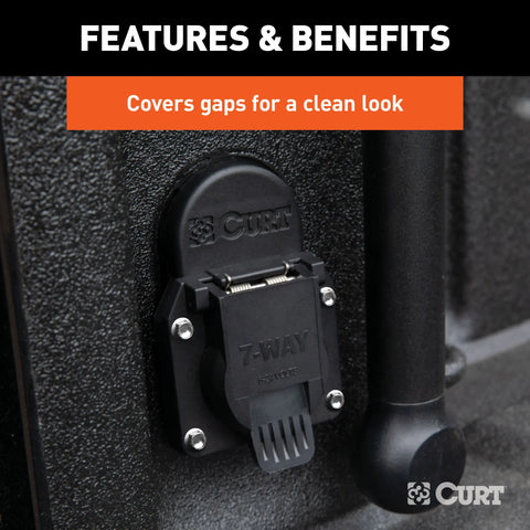 CURT 55417 - Truck Bed 7-Way Opening Cover Plate Compatible with Chevrolet GMC