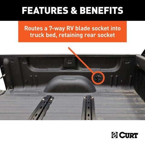 CURT 56001 - 10ft. Custom Wiring Extension Harness (Adds 7-Way RV Blade to Truck Bed)