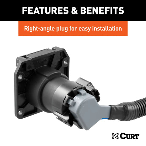 CURT 56001 - 10ft. Custom Wiring Extension Harness (Adds 7-Way RV Blade to Truck Bed)