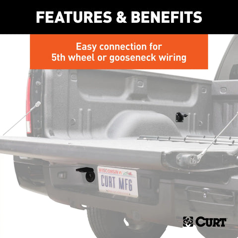 CURT 56001 - 10ft. Custom Wiring Extension Harness (Adds 7-Way RV Blade to Truck Bed)