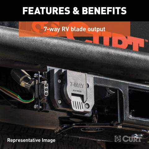 CURT 56413 - Custom Wiring Harness 7-Way RV Blade Output Select Ford F-150