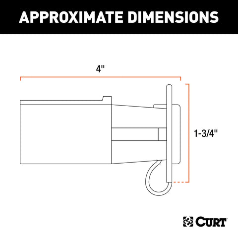 CURT 57255 - Adapter with Tester (7-Way RV Blade to 6-Round Trailer Center Pin Auxiliary)