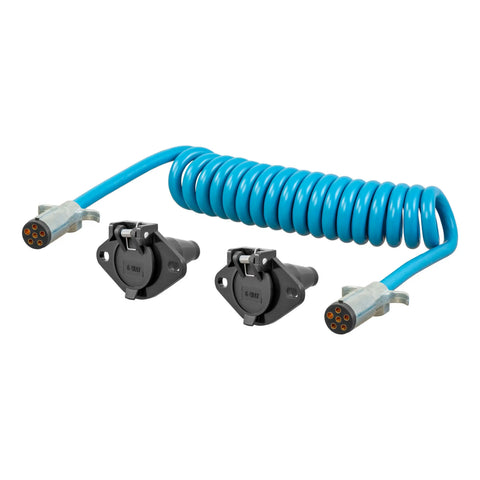 CURT 57286 - 8ft. Dinghy Towing Electrical Extension/Sockets (6-Way Round)