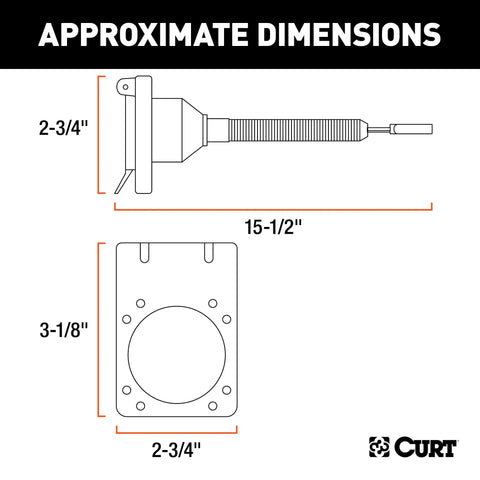 CURT 57626 - Electrical Adapter with Tester (4-Way Flat Vehicle to 6-Way Round Trailer)