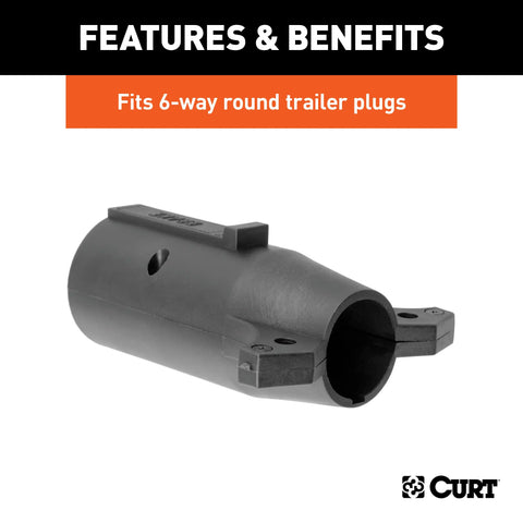 CURT 57660 - Electrical Adapter (7-Way RV Blade to 6-Way Round Trailer Center Pin Brake)