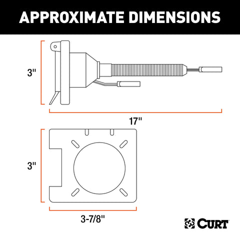 CURT 57672 - Dual-Output Electrical Adapter (Adds 7-Way RV Blade to 4-Way Flat)