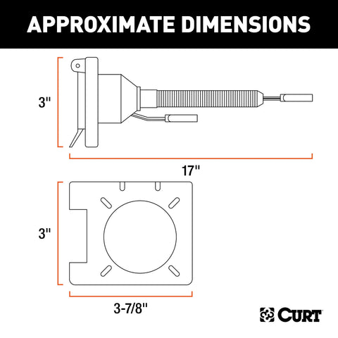 CURT 57674 - Dual-Output Electrical Adapter with Tester (Adds 7-Way RV Blade to 4-Way Flat)