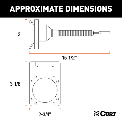 CURT 57676 - Electrical Adapter with Tester (4-Way Flat Vehicle to 7-Way RV Blade Trailer)