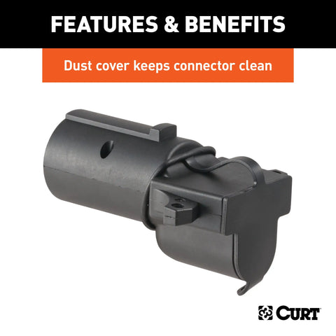 CURT 57724 - Adapter with Backup Alarm (7-Way RV Blade Vehicle to 4-Way Flat Trailer)