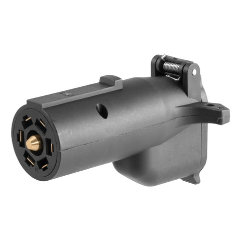 CURT 57726 - Adapter with Alarm (7-Way RV Blade to 6-Way Round Trailer Center Pin Auxiliary)