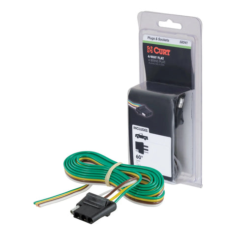 CURT 58041 - Vehicle-Side 4-Pin Flat Trailer Wiring Harness with 60-Inch Wires
