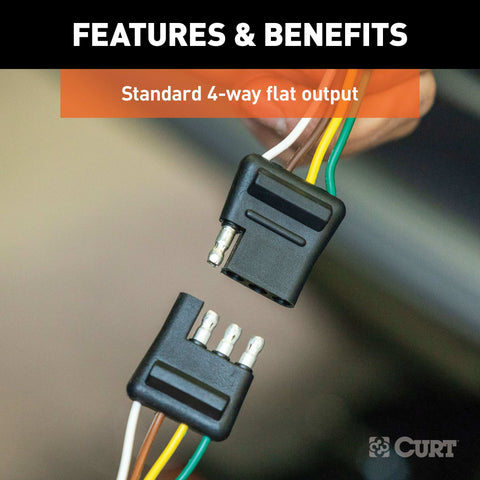 CURT 58042 - Vehicle-Side 4-Pin Flat Trailer Wiring Harness with 48-Inch Wires