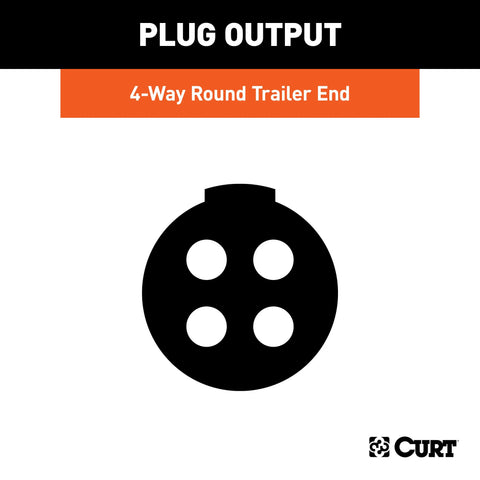 CURT 58061 - Trailer-Side 4-Pin Round Wiring Harness Plug