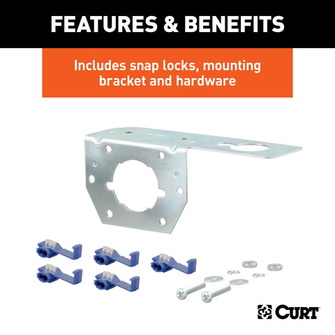 CURT 58093 - Vehicle-Side and Trailer-Side 6-Pin Round Wiring Harness Connectors