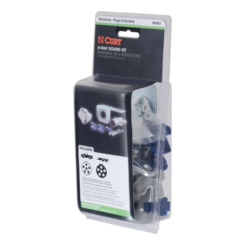 CURT 58093 - Vehicle-Side and Trailer-Side 6-Pin Round Wiring Harness Connectors