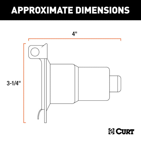 CURT 58220 - Vehicle-Side 7-Pin RV Blade Trailer Wiring Harness Connector