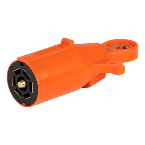 CURT 58273 - 7-Pin RV Blade Trailer Wiring Towing Vehicle Socket Tester Orange